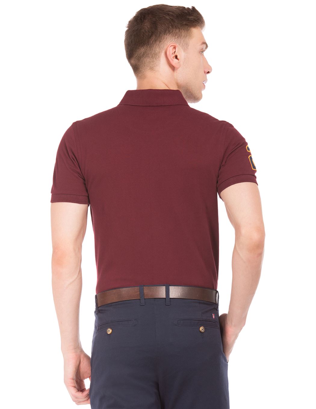 U.S. Polo Assn. Men Casual Wear Maroon T-Shirt